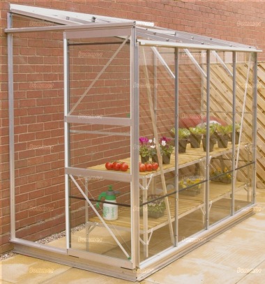 Aluminium Lean To Greenhouse 421 - Toughened Glass