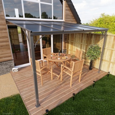 Aluminium Lean To Gazebo 395 - Polycarbonate Roof