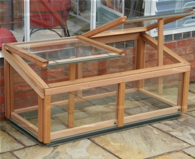 Toughened Glass Cedar Cold Frame 721 - Aluminium Hybrid Toughened Glass Cedar Cold Frame 721 - Aluminium Hybrid