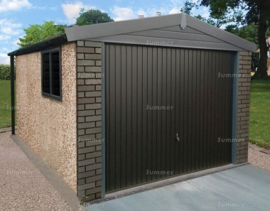 Spar Apex Concrete Garage 350 - Charcoal, Brick Posts Spar Apex Concrete Garage 350 - Charcoal, Brick Posts