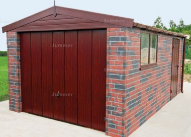 Brick Apex Concrete Garage 441 - Dark Woodgrain Finish Brick Apex Concrete Garage 441 - Dark Woodgrain Finish