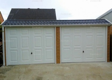 Brick Double Concrete Garage 668 - Tiled Front, Personnel Door Brick Double Concrete Garage 668 - Tiled Front, Personnel Door