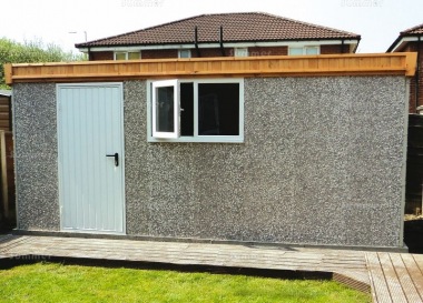 Spar Pent Concrete Shed 494 - Steel Door, PVCu Window Spar Pent Concrete Shed 494 - Steel Door, PVCu Window