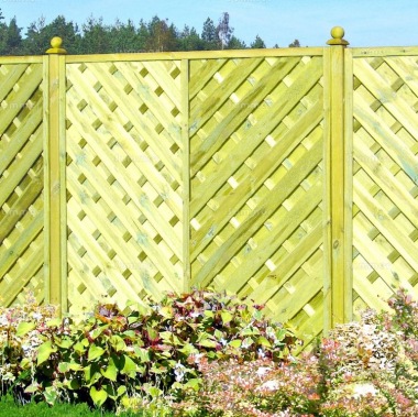 Fence Panel 420 - Planed Timber, 9mm Reeded Boards, 2x2 Frame