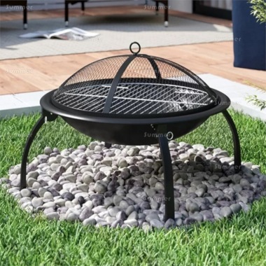 Portable Grill and Fire Pit 198 - Folding Legs, Carry Bag