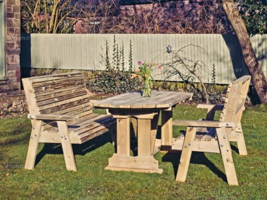 4 Seater Dining Set 657 - Pressure Treated, Benches, Table