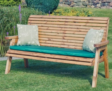 3 Seater Bench 730 - Brown Finish, Fully Assembled