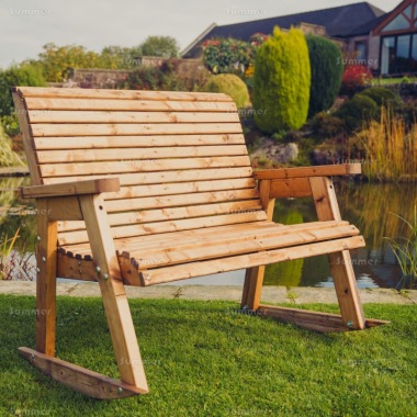 Rocking Bench 734 - Brown Finish Rocking Bench 734 - Brown Finish