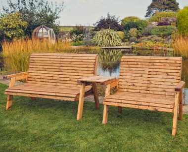 5 Seater Companion Set 748 - Square Tray, Chunky Framing, Brown Finish