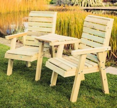 2 Seater Companion Set 941 - High Back, Angled Tray