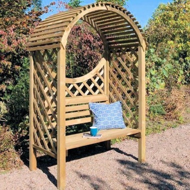 Pine Garden Arbour 343 - Pressure Treated, Slatted Roof, PEFC Certified Pine Garden Arbour 343 - Pressure Treated, Slatted Roof, PEFC Certified