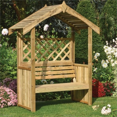 Garden Arbour 345 - Pressure Treated, Slatted Roof, PEFC Certified Garden Arbour 345 - Pressure Treated, Slatted Roof, PEFC Certified