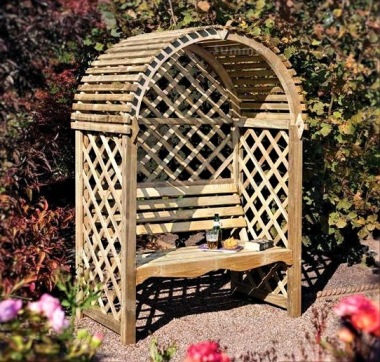 Pine Garden Arbour 38 - Pressure Treated, Slatted Roof, PEFC Certified