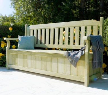 3 Seater Storage Bench 214 - Pressure Treated, Hinged Lid