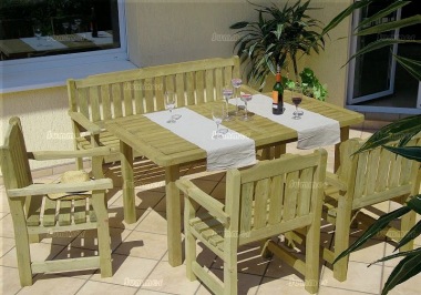 4-6 Seater Dining Set 372 - Pressure Treated, Rectangular Table 4-6 Seater Dining Set 372 - Pressure Treated, Rectangular Table