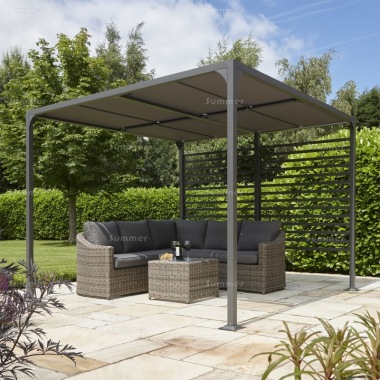 Metal Gazebo 453 - Powder Coated Aluminium, Sliding Roof Shades Metal Gazebo 453 - Powder Coated Aluminium, Sliding Roof Shades