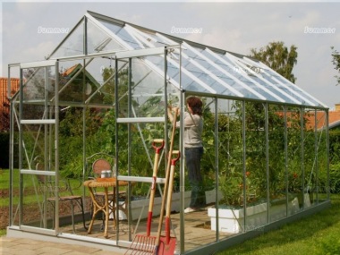 Grey Aluminium Greenhouse 157 - Extra Tall High Eaves