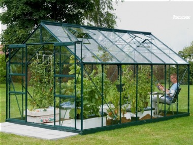 Aluminium Greenhouse 158 - Extra Tall High Eaves, Powder Coated