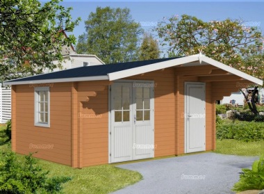 Two Room Apex Log Cabin 467 - Double Glazed Two Room Apex Log Cabin 467 - Double Glazed