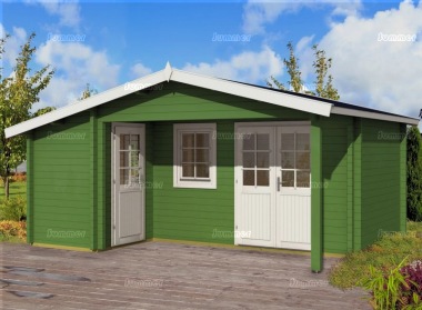 Two Room Apex Log Cabin 553 - Double Glazed Two Room Apex Log Cabin 553 - Double Glazed