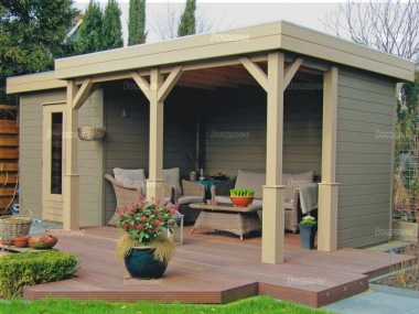 Gazebo 398 - With Integral Summerhouse, EPDM Roof