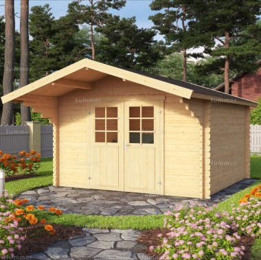 Apex 34mm Log Cabin Shed 211 - Double Door, PEFC Certified