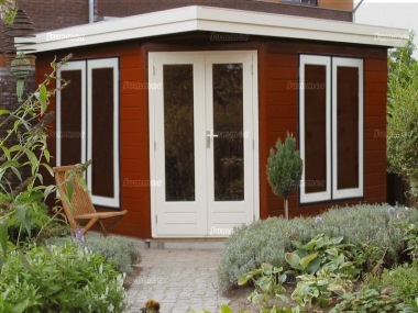 Double Glazed Corner Log Cabin 385 - Large Panes, EPDM Roof