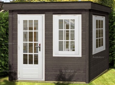 Single Door 45mm Log Cabin 231 - Double Glazed, EPDM Roof