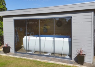 Log Cabin 349 - Glass Sliding Double Door, EPDM Roof