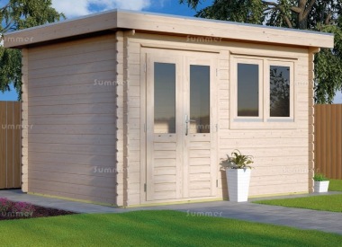 Double Door Log Cabin 657 - Double Glazed, EPDM Roof