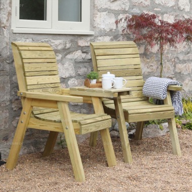 2 Seater Companion Set 823 - Angled Tray, Pressure Treated, PEFC Certified