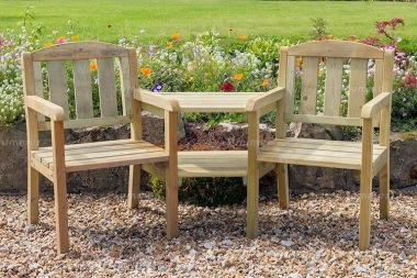 2 Seater Companion Set 830 - 2 Angled Trays, Pressure Treated, PEFC Certified