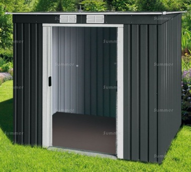 Pent Metal Shed 360 - Double Door, Galvanized Steel Pent Metal Shed 360 - Double Door, Galvanized Steel