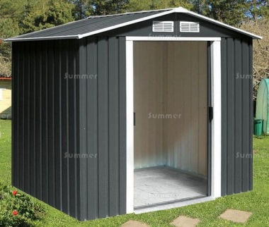 Apex Metal Shed 370 - Double Door, Galvanized Steel Apex Metal Shed 370 - Double Door, Galvanized Steel