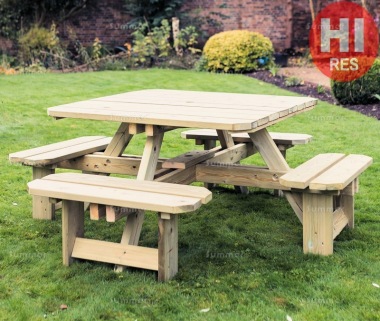 8 Seater Square Picnic Bench 680 - Pressure Treated