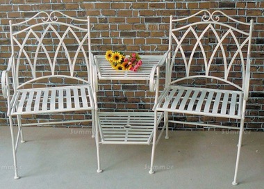 Vintage Companion Set 610 - White Wrought Iron, Antique Finish