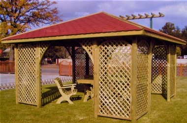 Gazebo 426 - Hipped, Pressure Treated, Trellis Gazebo 426 - Hipped, Pressure Treated, Trellis