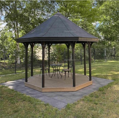 Octagonal Wooden Gazebo 295 - Timber Floor, High Pitch Roof Octagonal Wooden Gazebo 295 - Timber Floor, High Pitch Roof