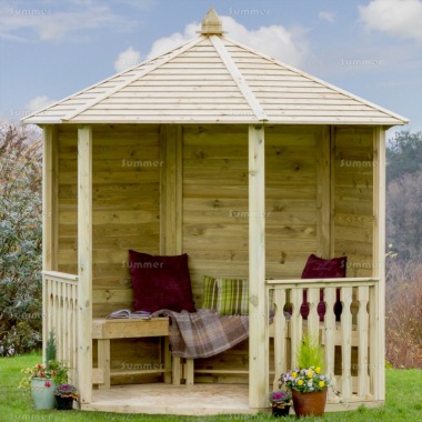 Gazebo 957 - Pressure Treated, Slatted Roof, PEFC Certified