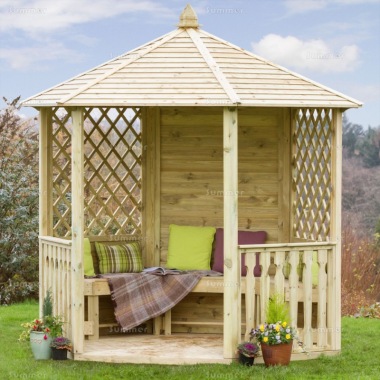 Gazebo 958 - Pressure Treated, Slatted Roof, PEFC Certified