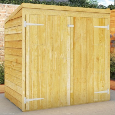 Pent Small Storage Shed 276 - Overlap, Double Door