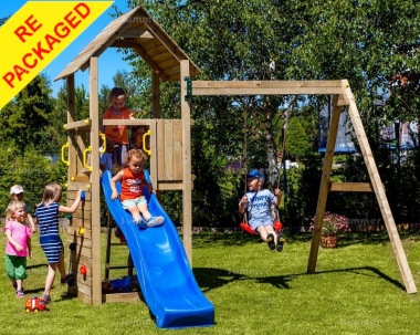 Repackaged Tower Play Centre 404 - With Slide, Swing and Climbing Wall Repackaged Tower Play Centre 404 - With Slide, Swing and Climbing Wall